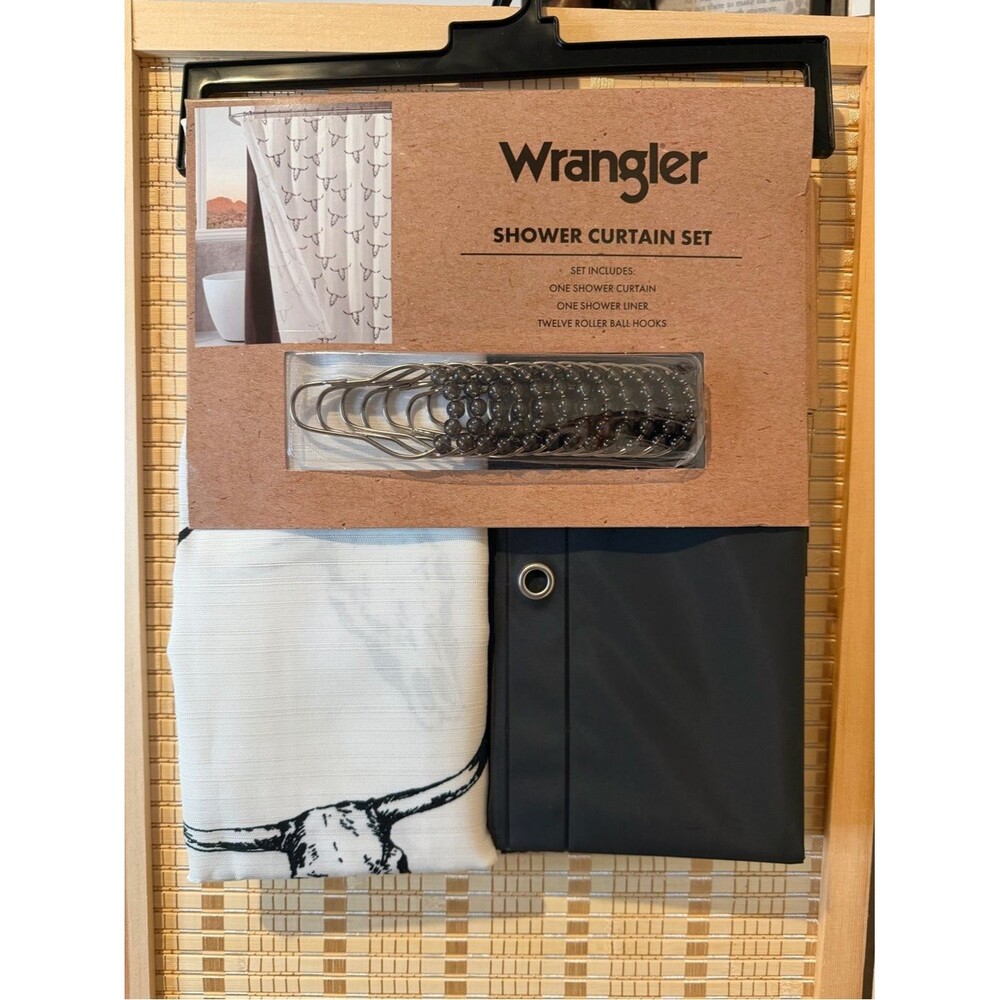 Wrangler Brown and White Shower Curtain
